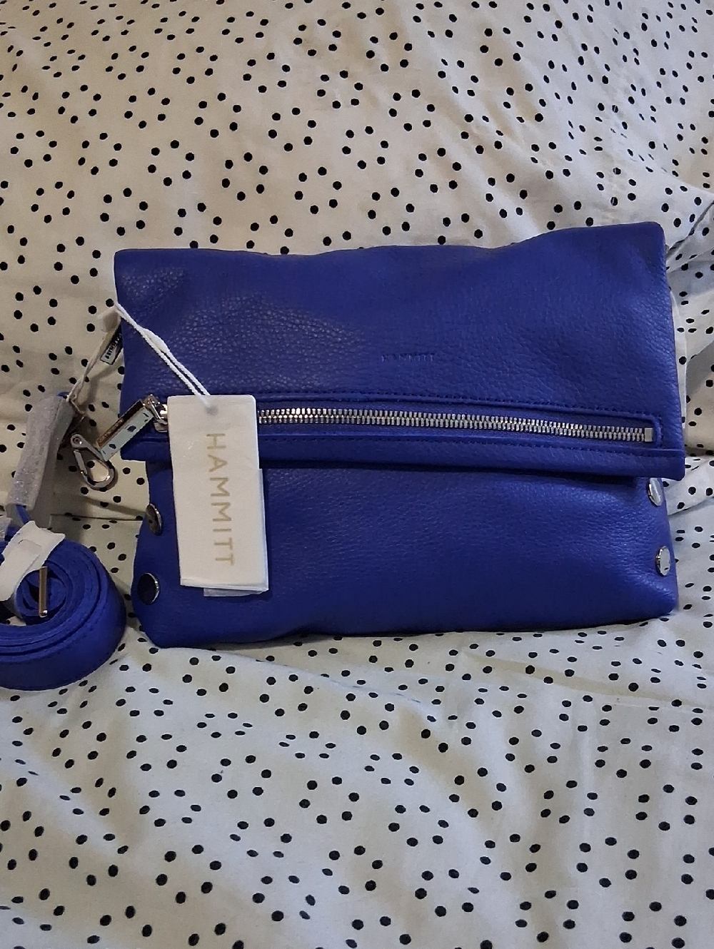 Hammitt- Small V. I. P Deep Water Leather Wristlet Clutch with Front Zip
